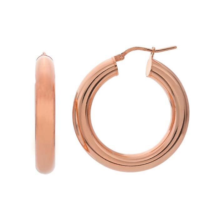 Sterling Silver Rose Gold-Plated Hoop Earrings