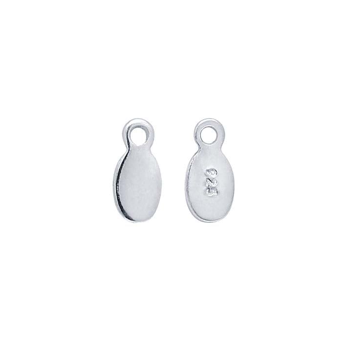 Sterling Silver 6.2 x Oval "23.5mm Tag, 0.64mm