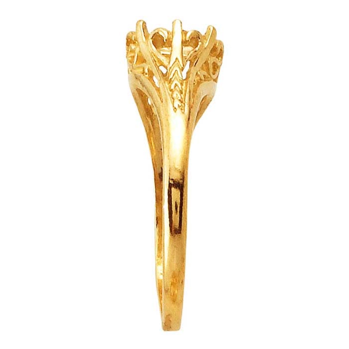 Montatura per anello ovale ornata 7 x in oro giallo 14K