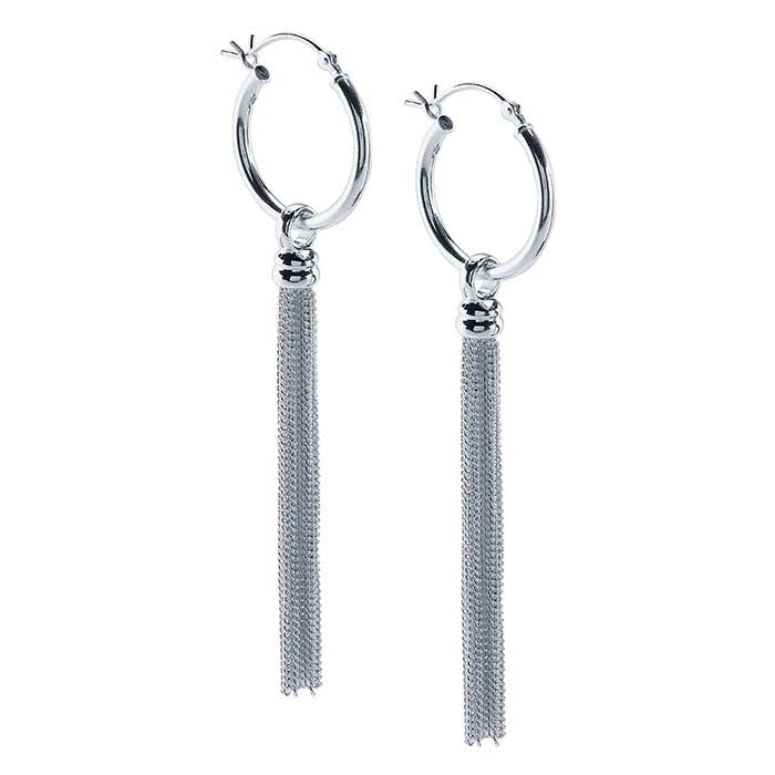 Sterling Silver Cable Chain Tassel Component