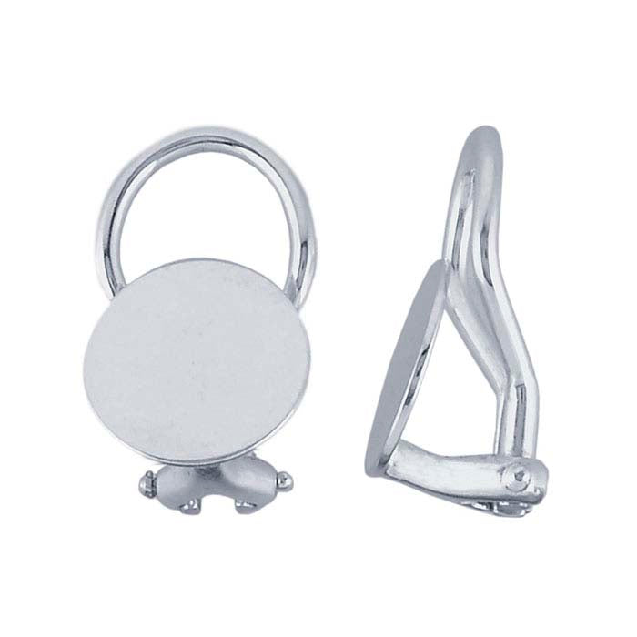 Sterling Silber Omega Ohrclip mit Pad