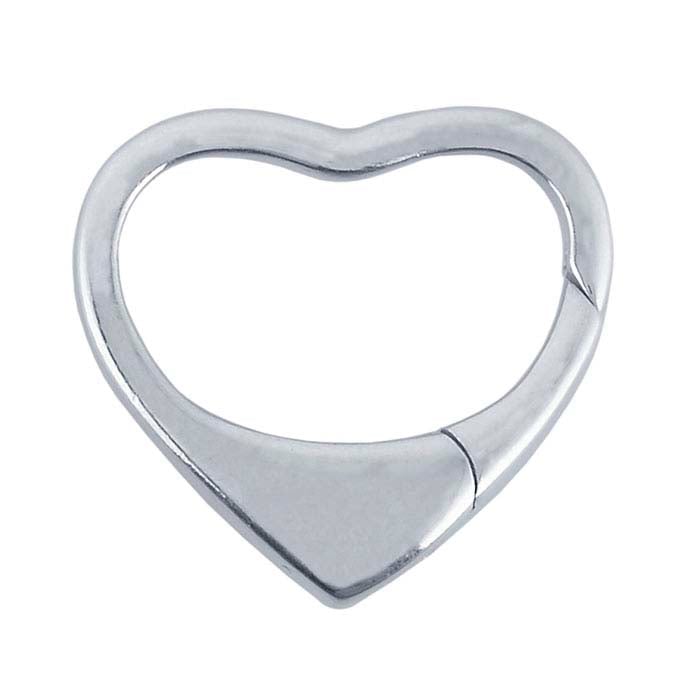 Chiusura a spinta a forma di cuore in argento sterling
