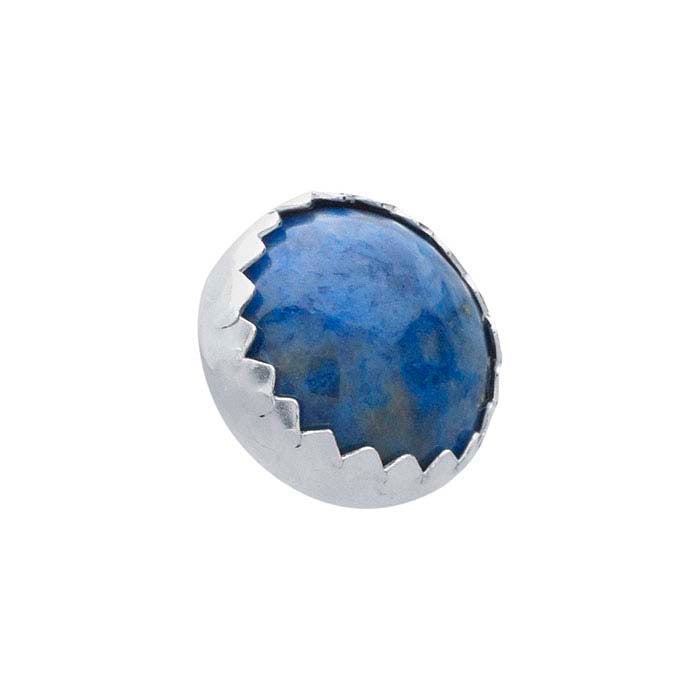 Sterling Silber 10mm Runde Lünettenfassung mit gezacktem Rand