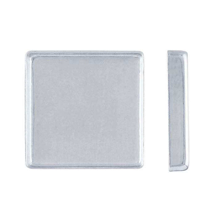 Castone a coppa quadrato 16mm in argento sterling