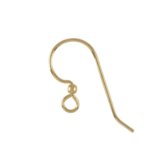 Brass Ear Wire with Loop and Bead