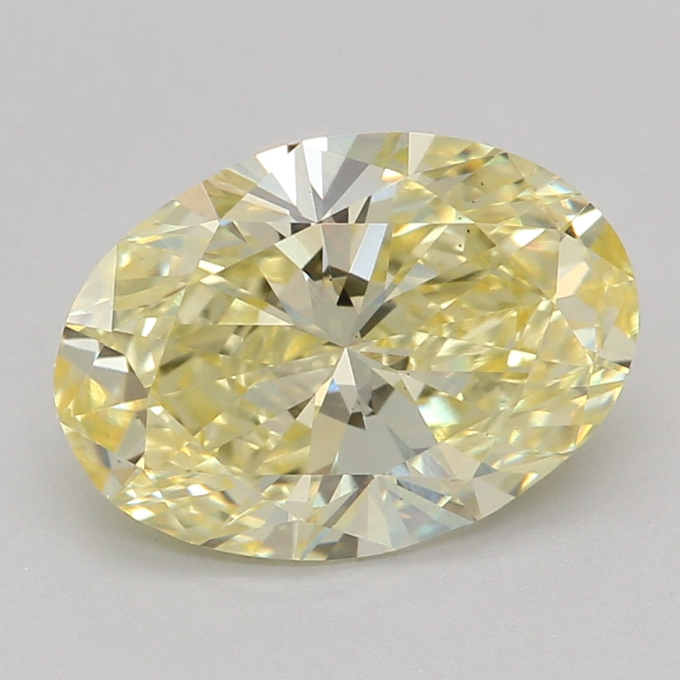 Lab-odlad diamant 1,55 ct, oval, gul, VS2