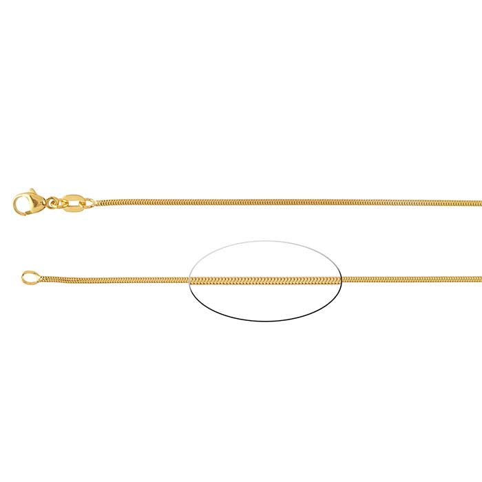 14K Yellow Gold Unseamed Snake Chain
