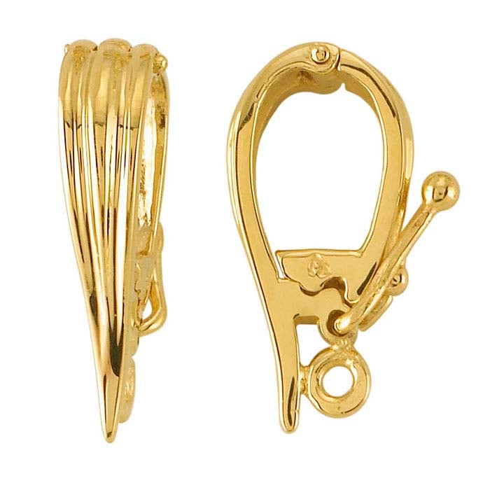 14K 옐로우 골드 힌지 목걸이 인핸서 링 포함