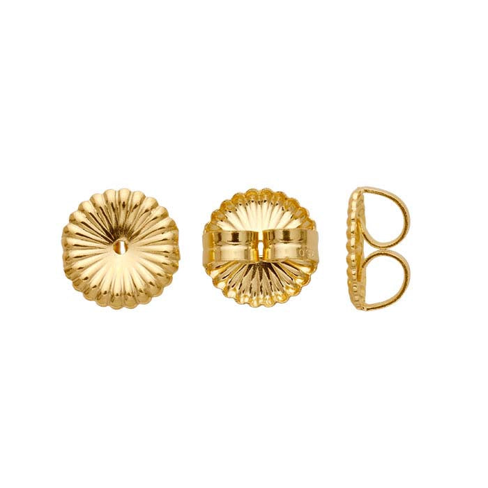 18K желтая золотая фрикционная гайка для уха