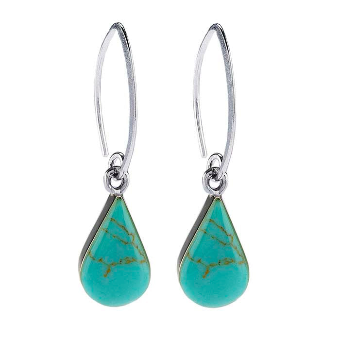 Sterling Silver Turquoise-Set Earrings