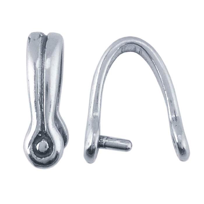 Sterling Silver Grooved Pinch Pendant Bail