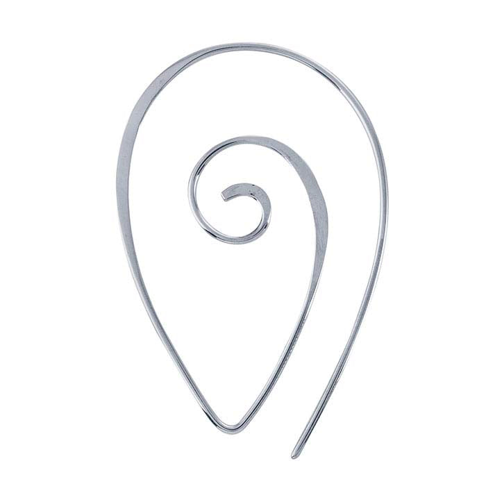 Sterling Silver Teardrop Spiral Ear Wire