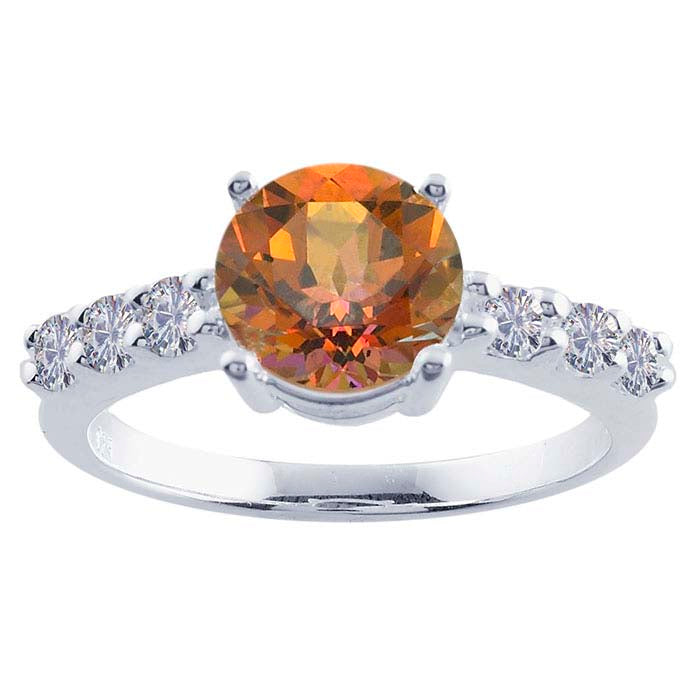 Sterling Silver 8mm Round Semi-Mount Engagement Ring Mounting