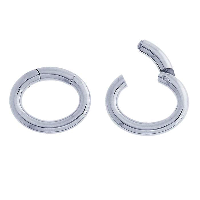 Sterlingsølv 17 x 14 mm Oval hængslet krog-lås