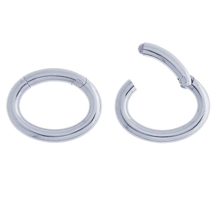 Sterling sølv 24 x 19 mm oval hængslet krog-lås