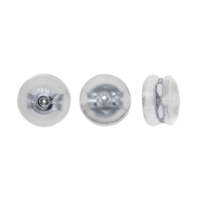 Sterling Silver Silicone-Covered Friction Ear Nut