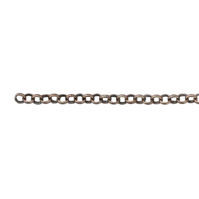 Brass Oxidized Rolo Chain, 6.1 m. Spool