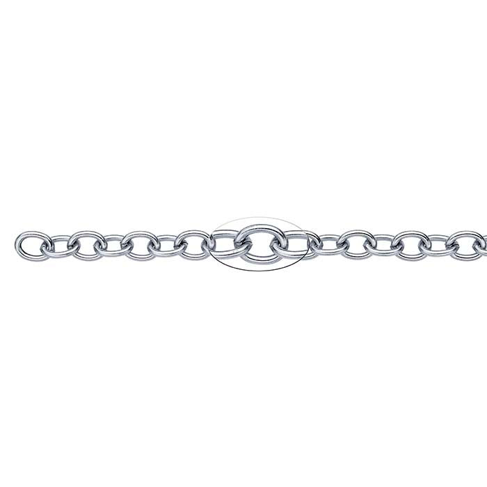 Stainless Steel Oval Cable Chain, 6.1 m. Spool