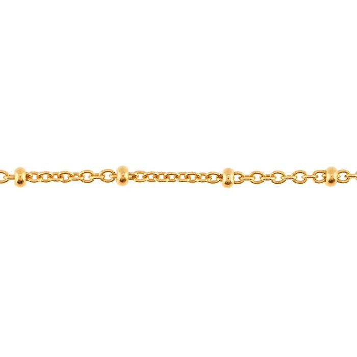 14/20 Yellow Gold-Filled Cable Chain with Beads
