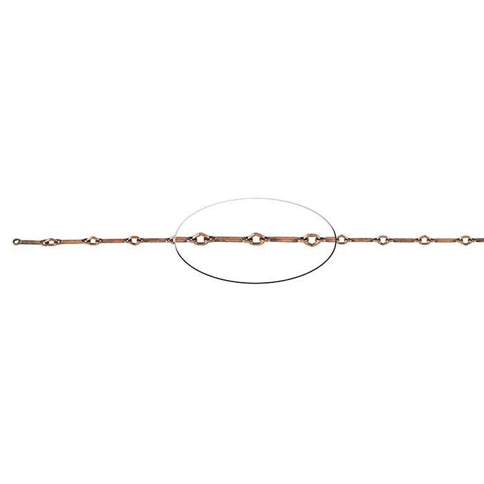 鋼酸化銅メッキ1mmバー&リンクチェーン、6.1 mスプール