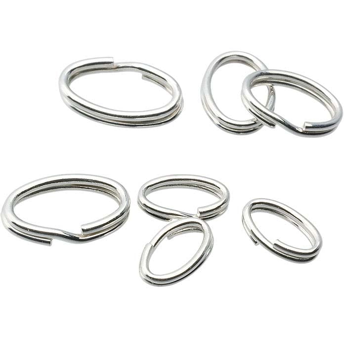 Ovaler Spaltring aus Sterlingsilber, 4,5 x 2,5 mm