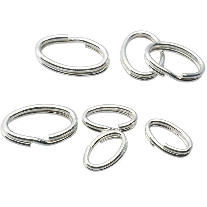 Ovaler Spaltring aus Sterlingsilber, 6,6 x 4,0 mm