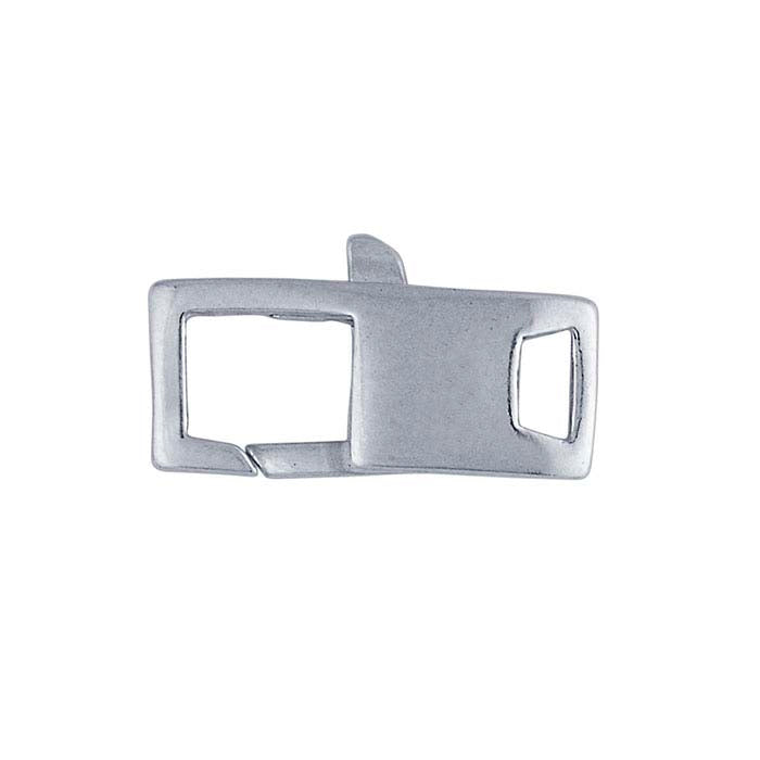 Srebrny prostokątny zamek typu lobster clasp