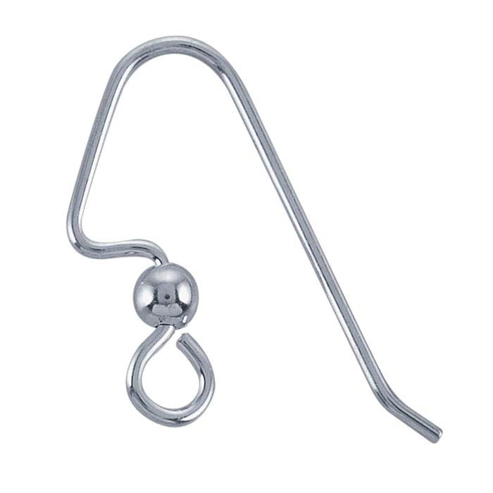 Sterling Silver Stepped Heavy Ear Wire with Loop and Bead