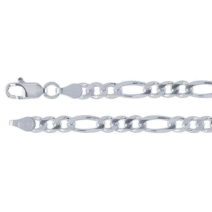 سلسلة فيغارو بقطع ماسي 4.3 مم من الفضة الإسترلينية