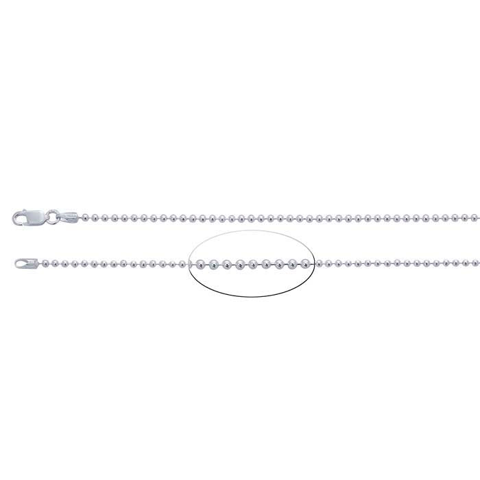Sterling Silver 2mm Bead Chain