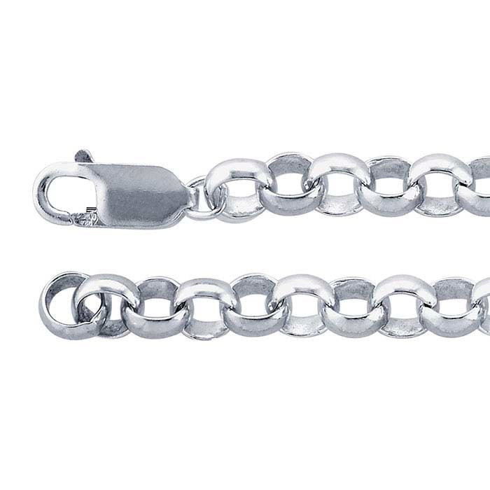 Sterling Silver Round Rolo Chain Bracelet