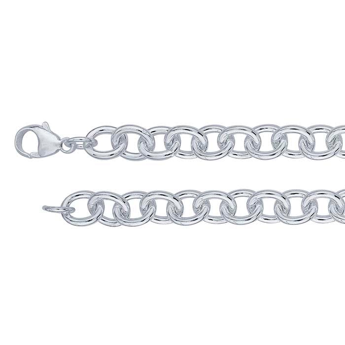 Sterling Silver Round Cable Chain Bracelet