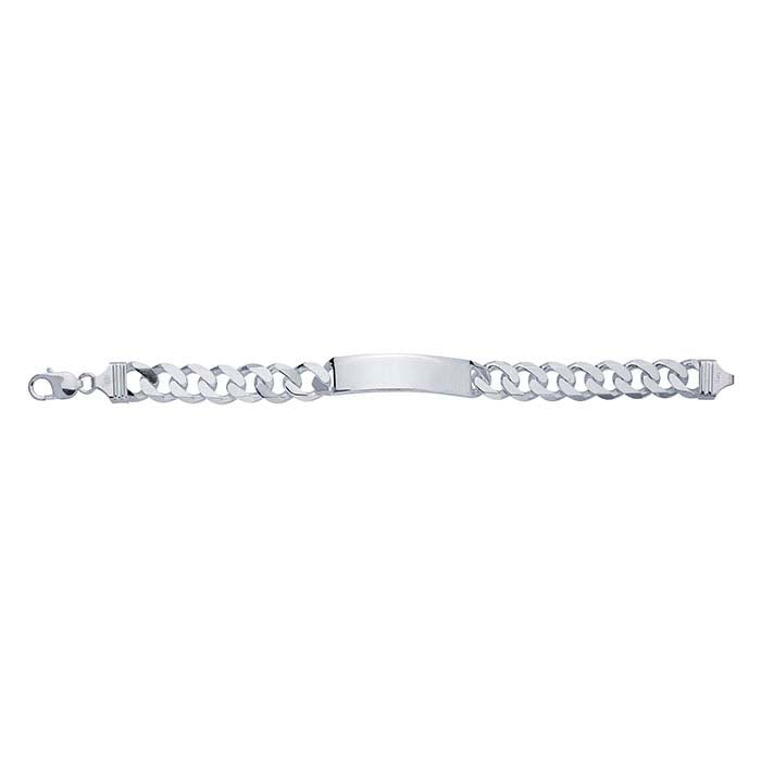 Sterling Silber Flachpanzerkette Ausweisarmband