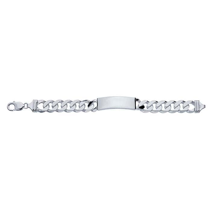 Sterling Silver Curb Chain ID Bracelet