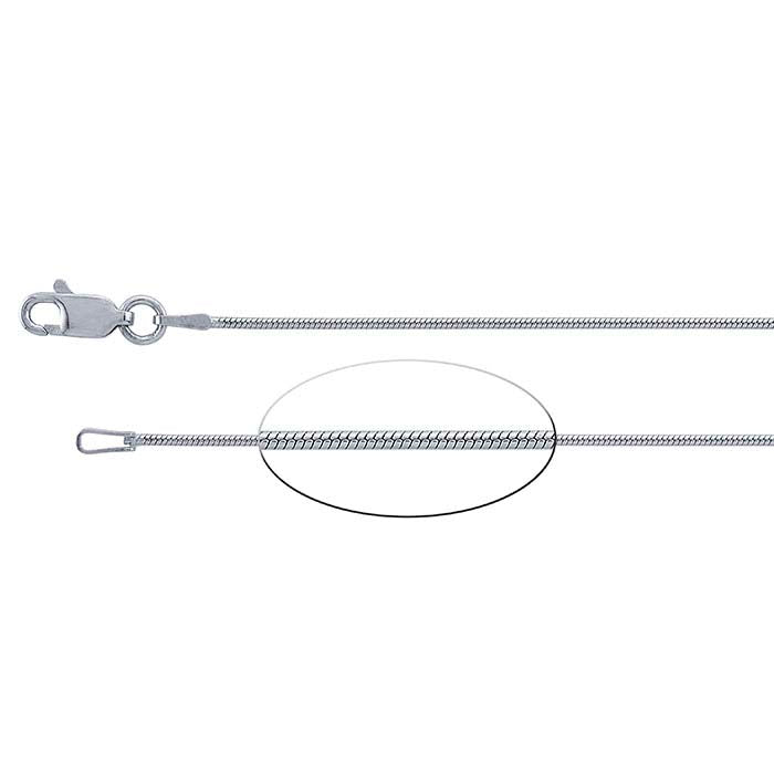 Sterling Silver Oxidized Seamed Snake Chain