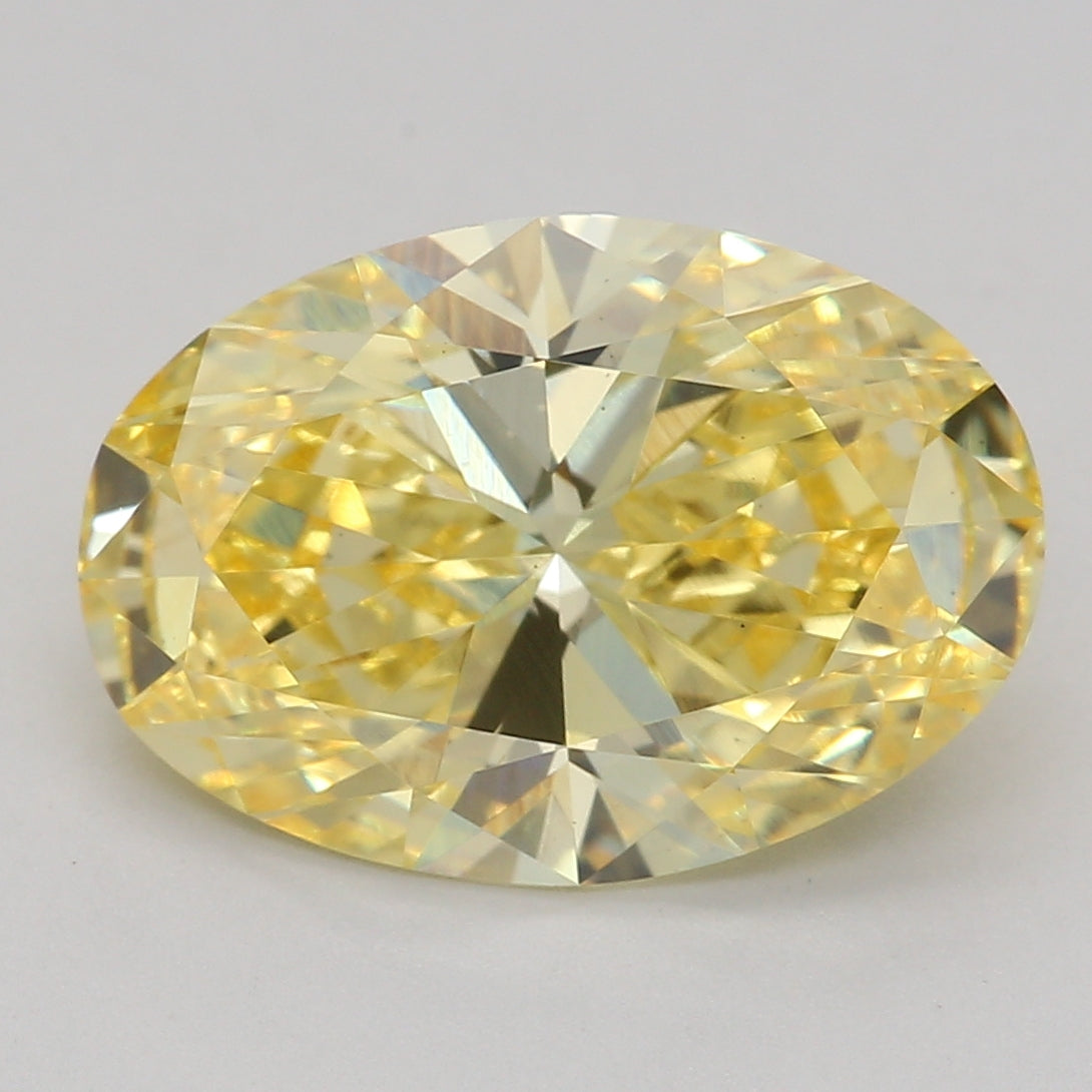 Διαμάντι Εργαστηριακής Καλλιέργειας 2,50ct, Οβάλ, Κίτρινο, VS1