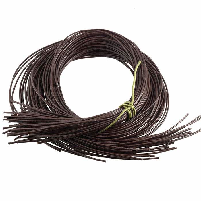 Коричневые греческие кожаные предварительно нарезанные круглые шнуры