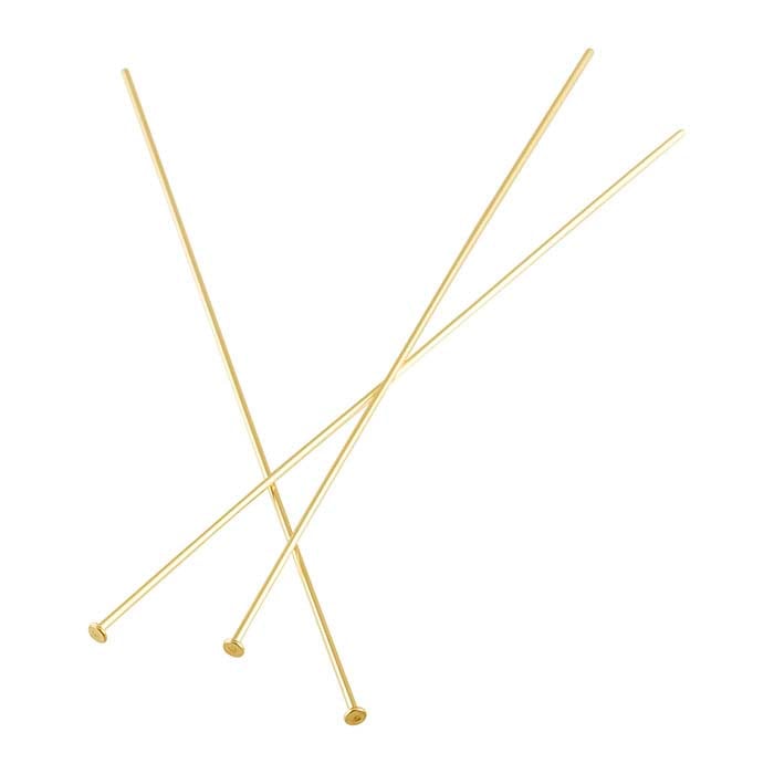 14/20 Yellow Gold-Filled Flat Head Pins, 1/2-Hard