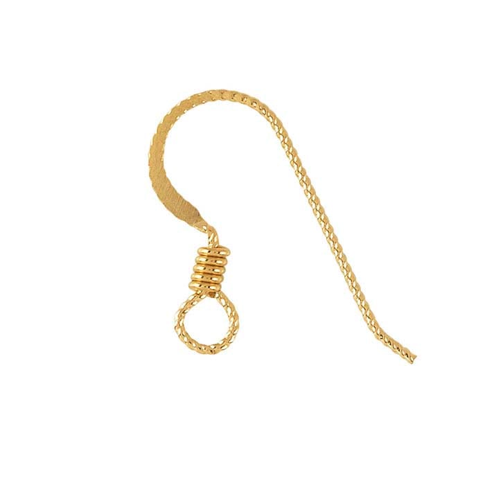 14/20 سلك أذن مطلي بالذهب الأصفر المسطح مع لفافة SlipLess™