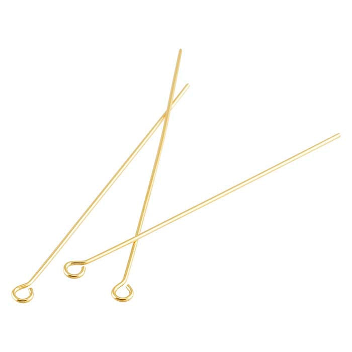14/20 Yellow Gold-Filled Eye Pins, 1/2-Hard