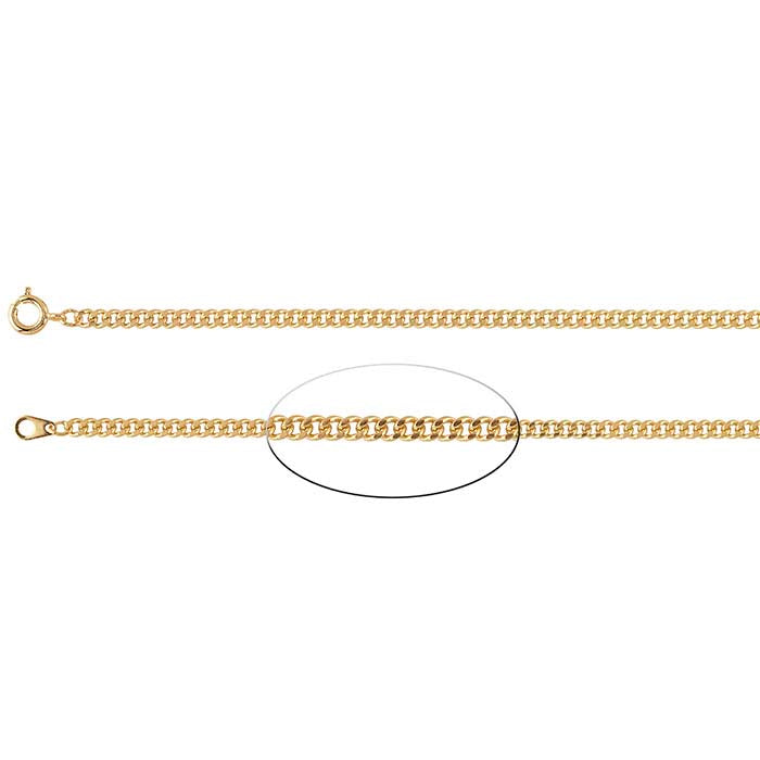 Steel Yellow Gold-Plated Diamond-Cut Curb Chain