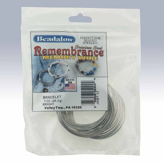 Stainless Steel Bracelet Memory Wire Coil, 0.61mm dia., 0.03 kg.