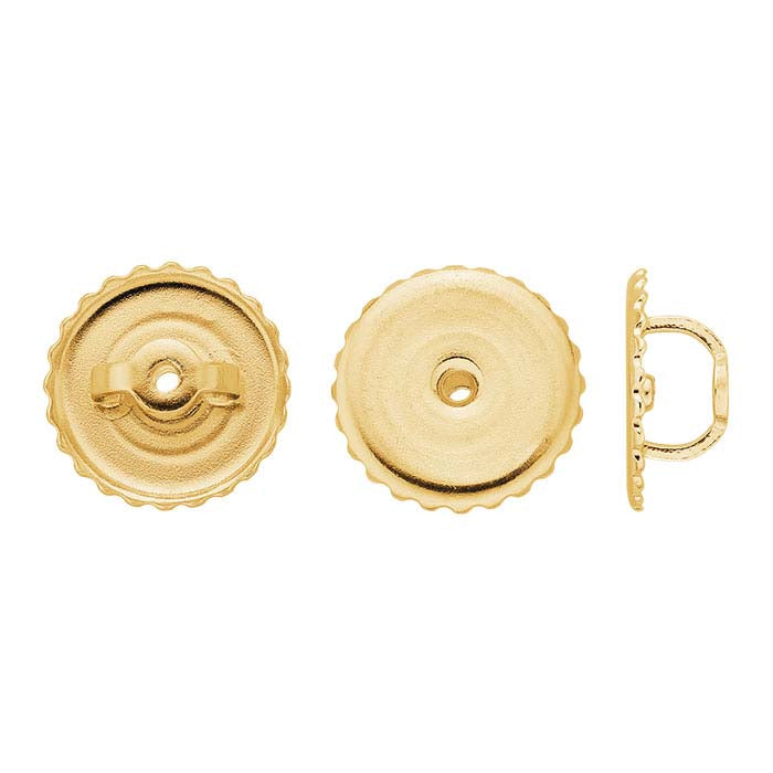 صمولة أذن ملولبة بقطر 8.9 مم من الذهب الأصفر عيار 14 قيراط