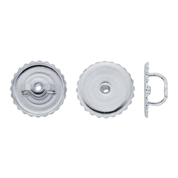 صمولة أذن ملولبة بقطر 8.9 مم من الذهب الأبيض عيار 14 قيراط