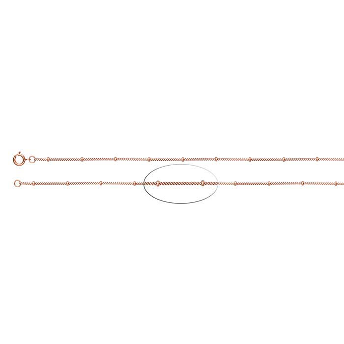 14/20 Rose Gold-Filled Curb Chain with Beads