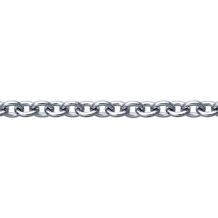 18K Palladium White Gold Oval Cable Chain