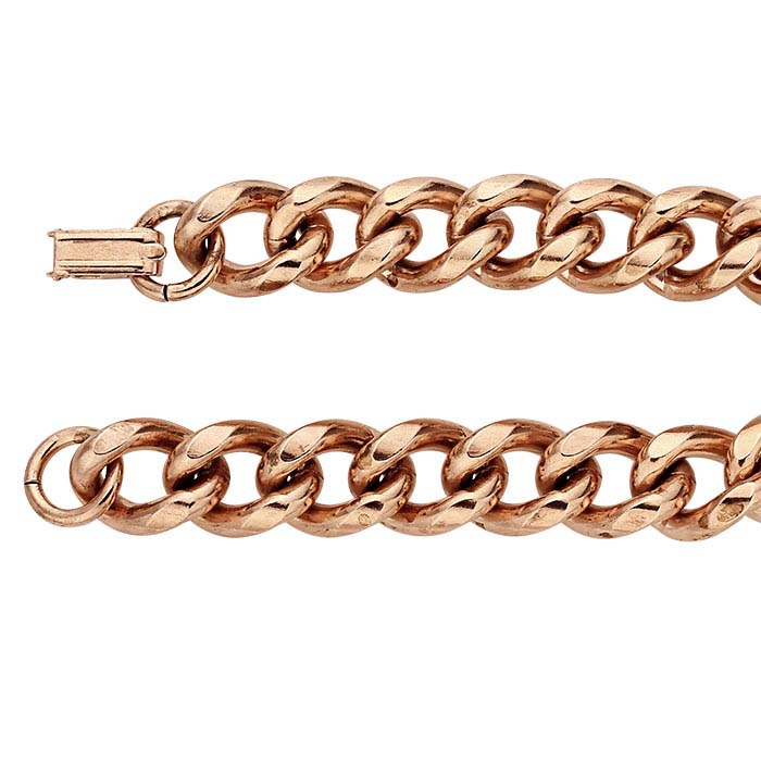 Pulsera de cadena curb de cobre