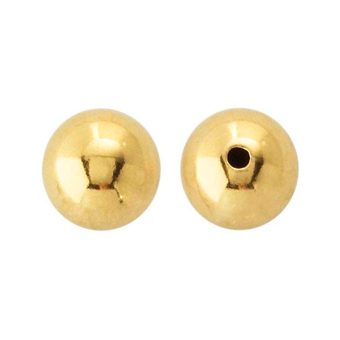 14K Yellow Gold Round Lightweight Bead