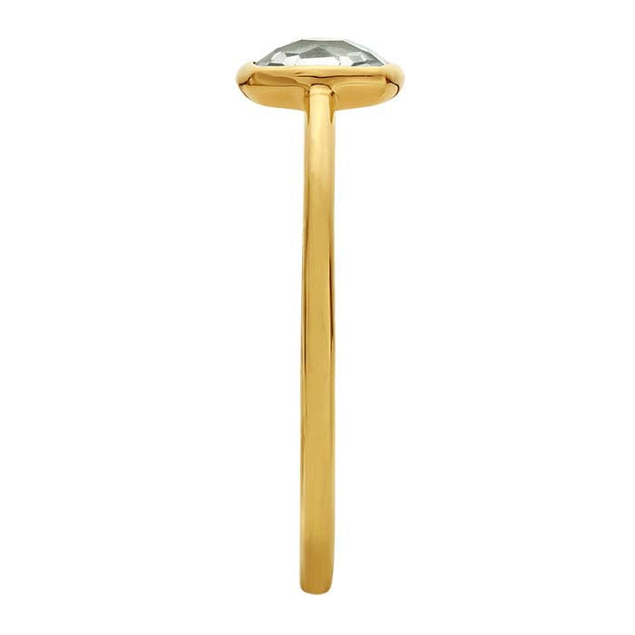 Bague en or jaune 14 carats, 5 mm, coussin, améthyste vert clair sertie