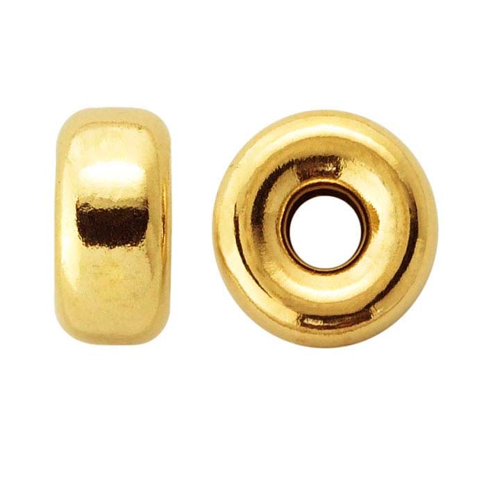 14K Yellow Gold Roundel Bead